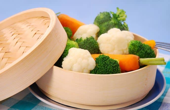 vegetable in steaming basket